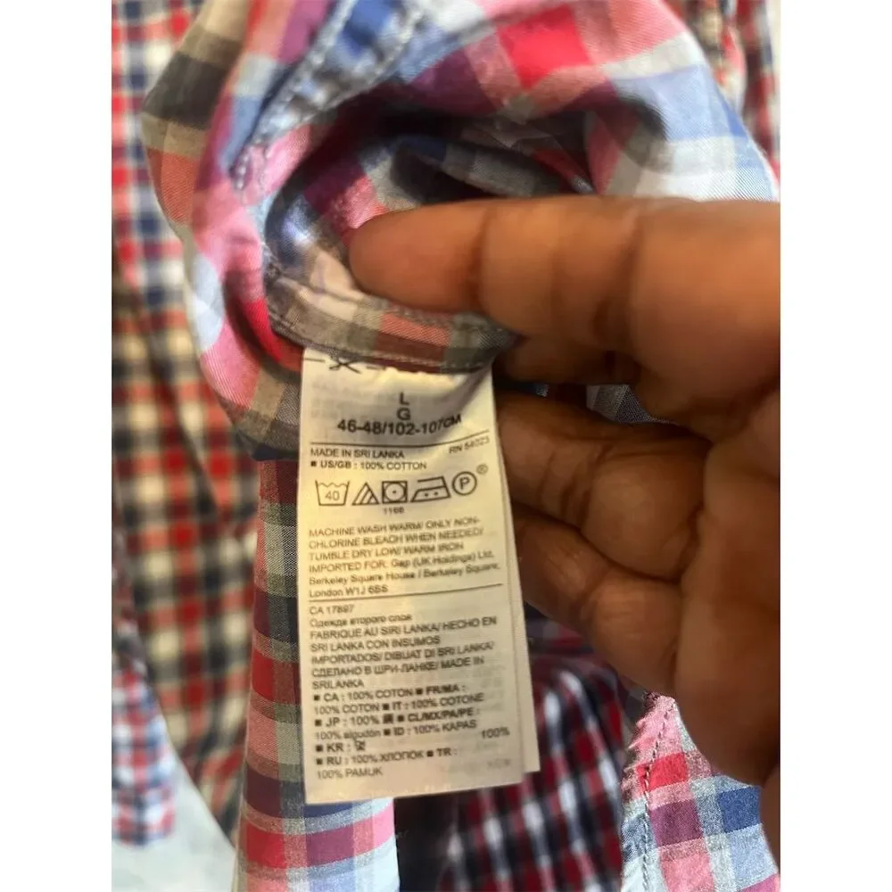 Banana Republic Men's Plaid Long Sleeve Button-Up‎ Shirt Size L